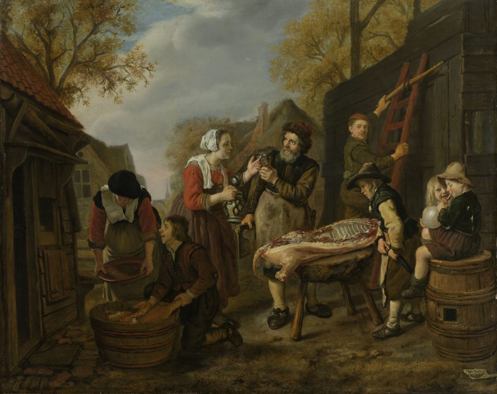 De varkensslachter, Jan Victors, 1648 (Rijkmuseum)