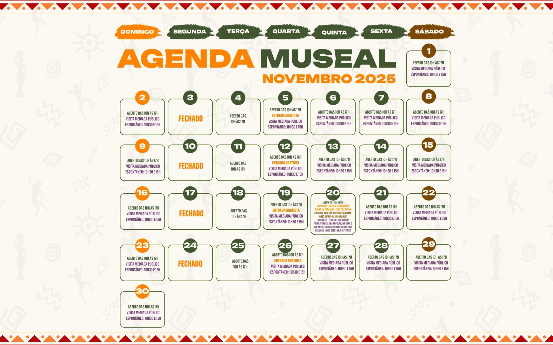 Agenda MPHC - Novembro