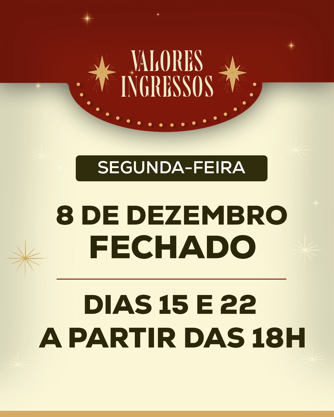 Natal No Parque - Dia 8 Museu Fechado